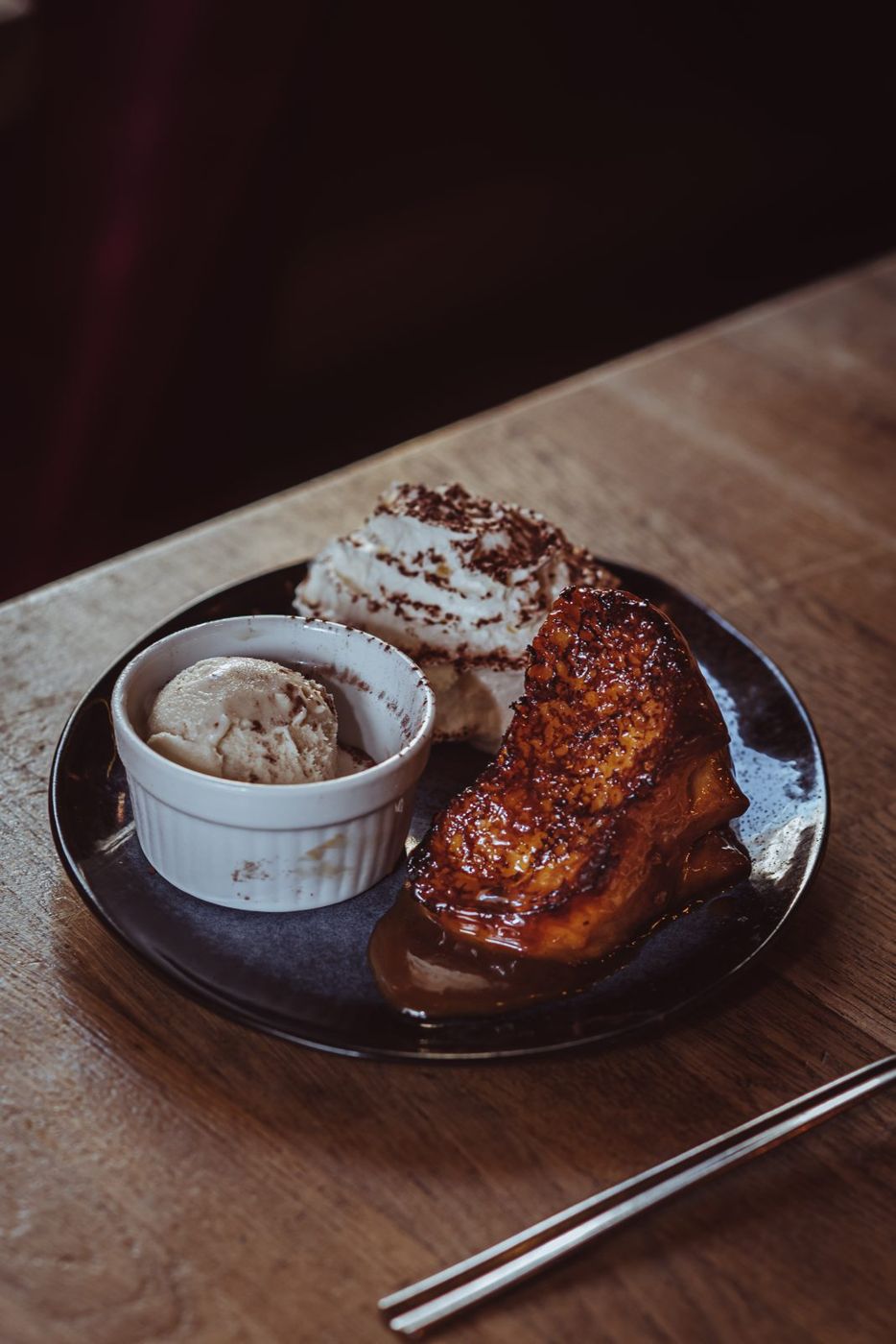 Brioche façon pain perdu, caramel beurre salé